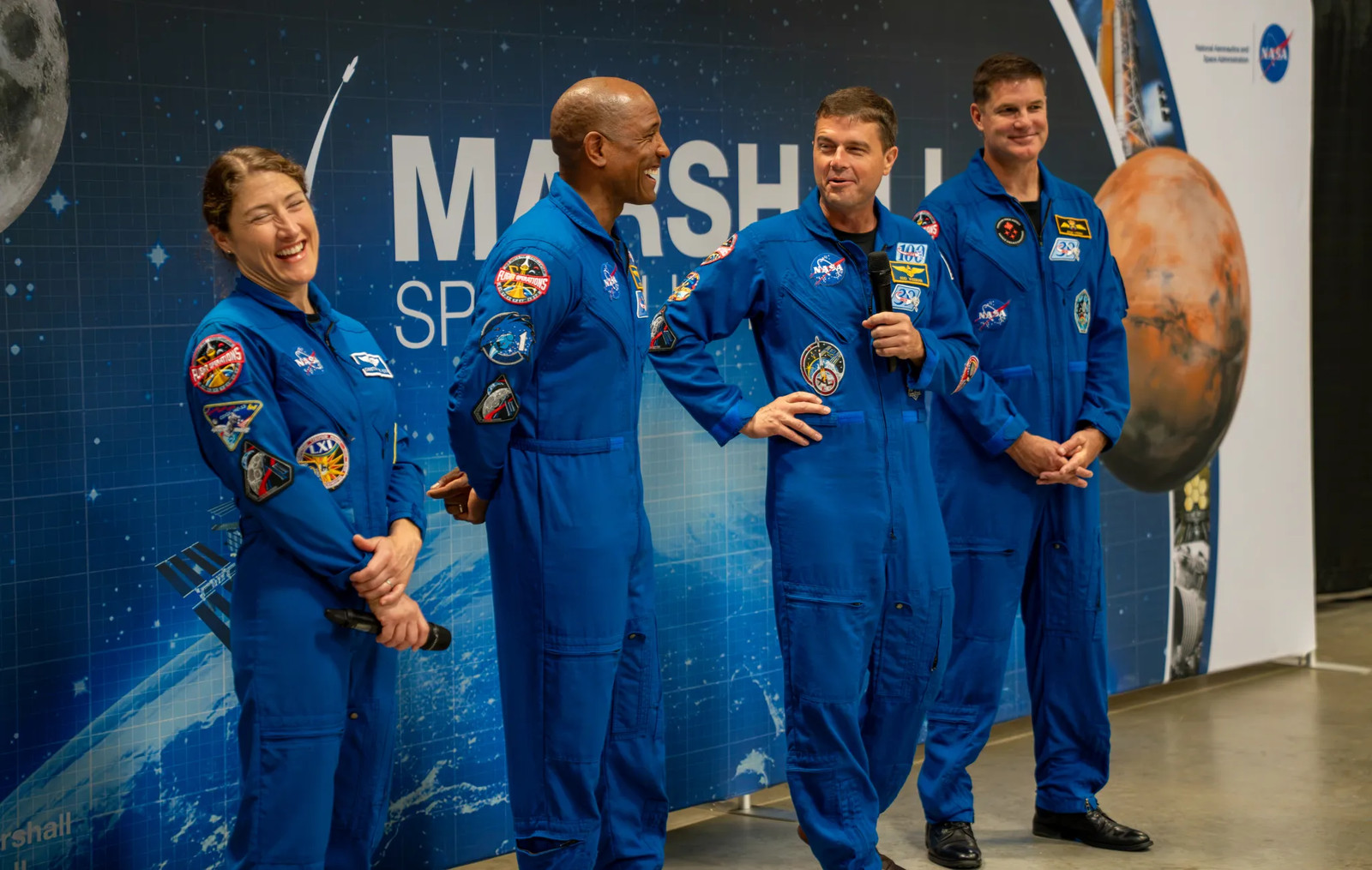 Artemis II Crew at NASA Marshall