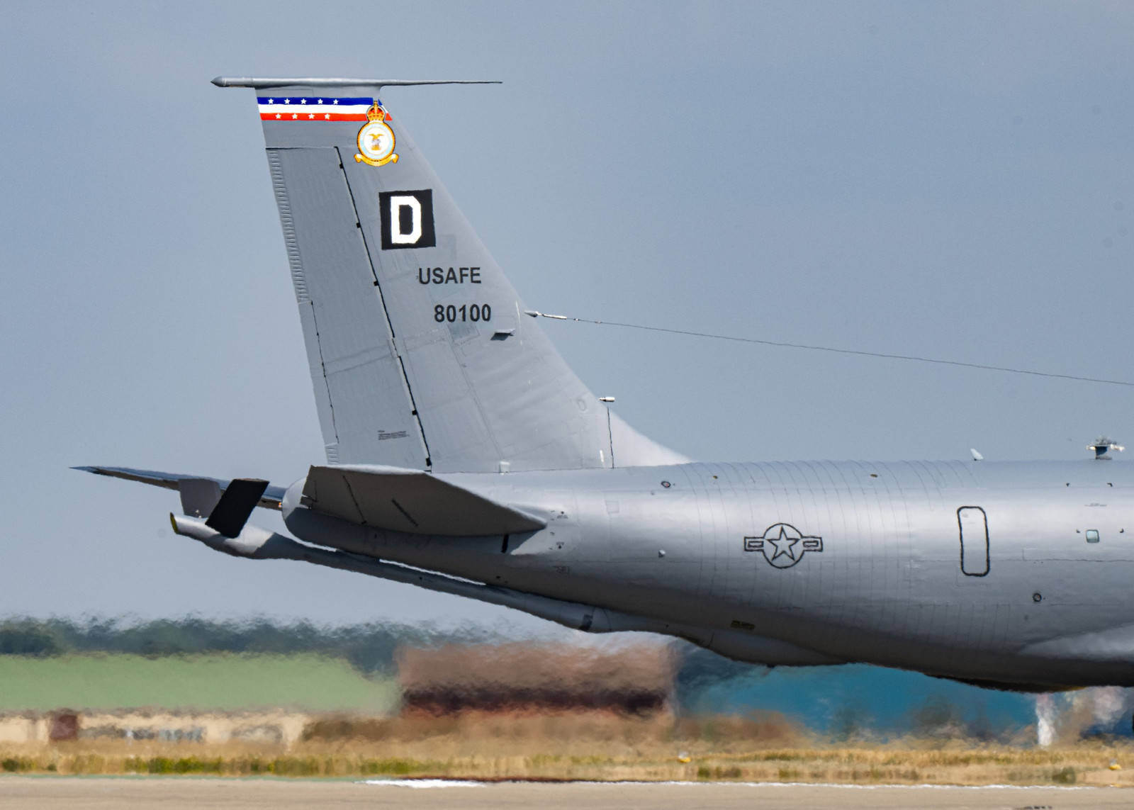US KC-135 damaged over Iraq returns to service with new tail section