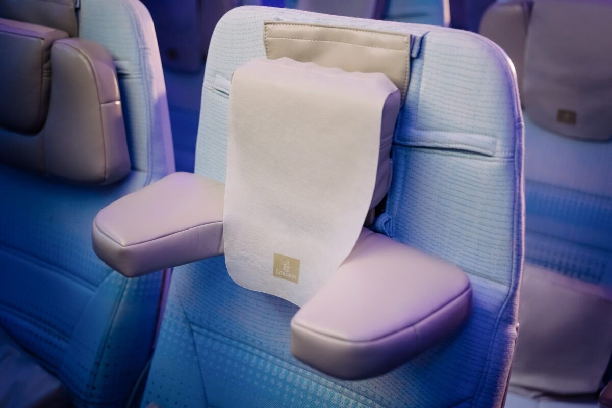 Emirates introduces U-Dream headrest for economy class, a world first