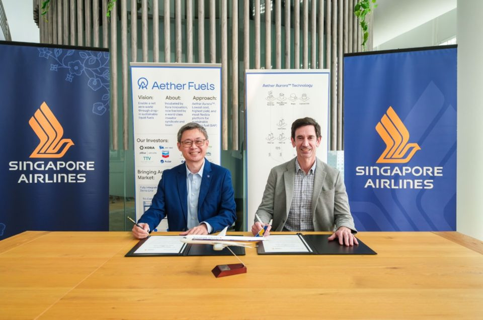 SIA commits to buying SAF made in Singapore by Aether Fuels