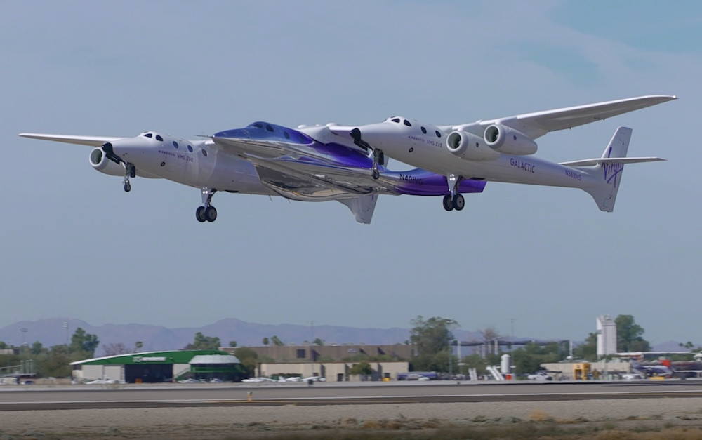 Virgin Galactic transfers first newly-designed spaceplane to base for flight testing