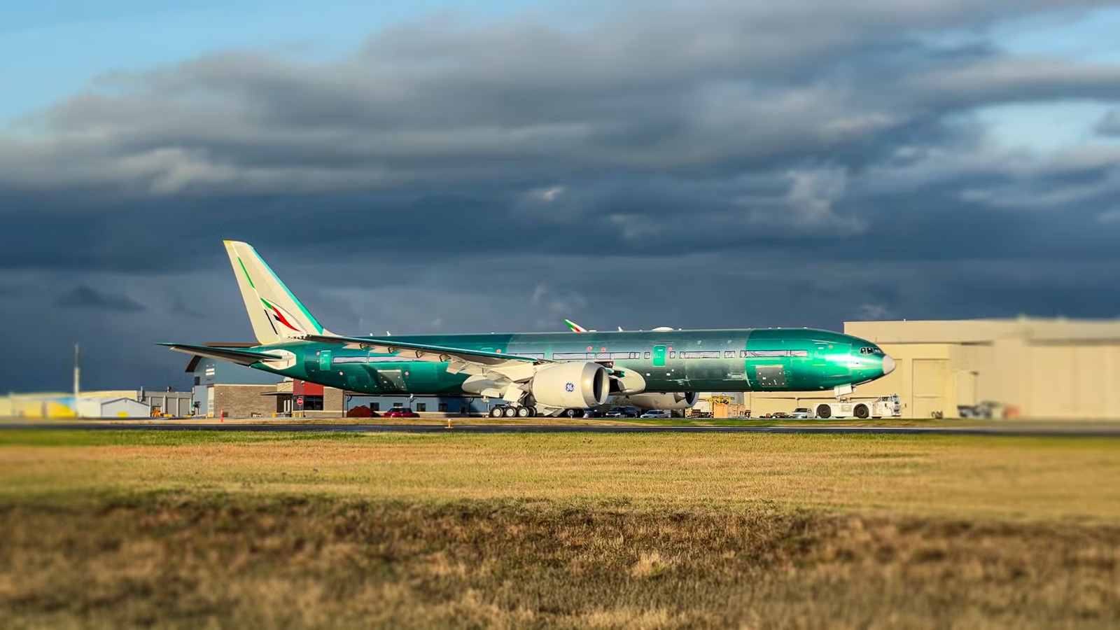 Spotted: Brand-New Emirates Boeing 777-9 Rolls Out In Everett Ahead Of Paint Job