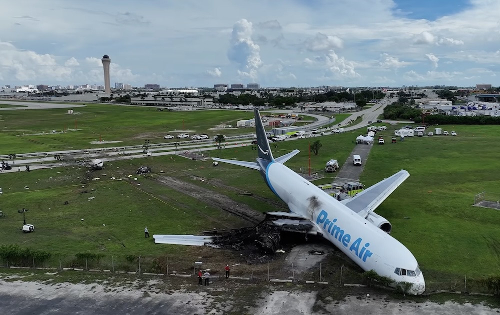 Overrun 767 crossed threshold at twice normal height before touching down long
