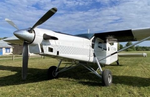 Skydive PC-6 fatally stalled on take-off after smoke seen and engine speed fell