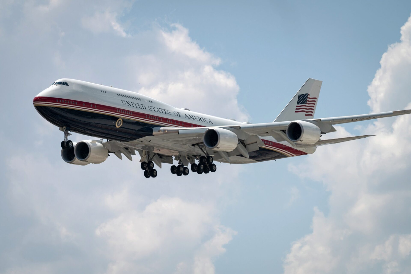 Air Force One’s emergency slide inflated accidentally moments before takeoff